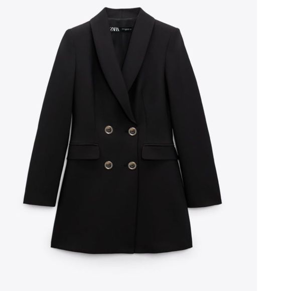 ZARA DOUBLE BREASTED LONG BLAZER NWT L - Picture 6 of 12